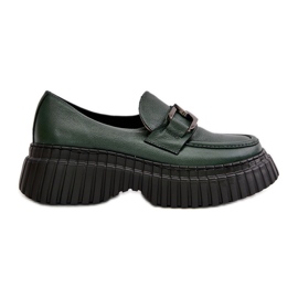 Zazoo 20176 női mokaszin cipő, természetes bőr, sötétzöld Zazoo 20176 női mokaszin cipő, természetes bőr, sötétzöld
