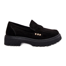 Női áttört cipő Moccasins Black Tannes fekete