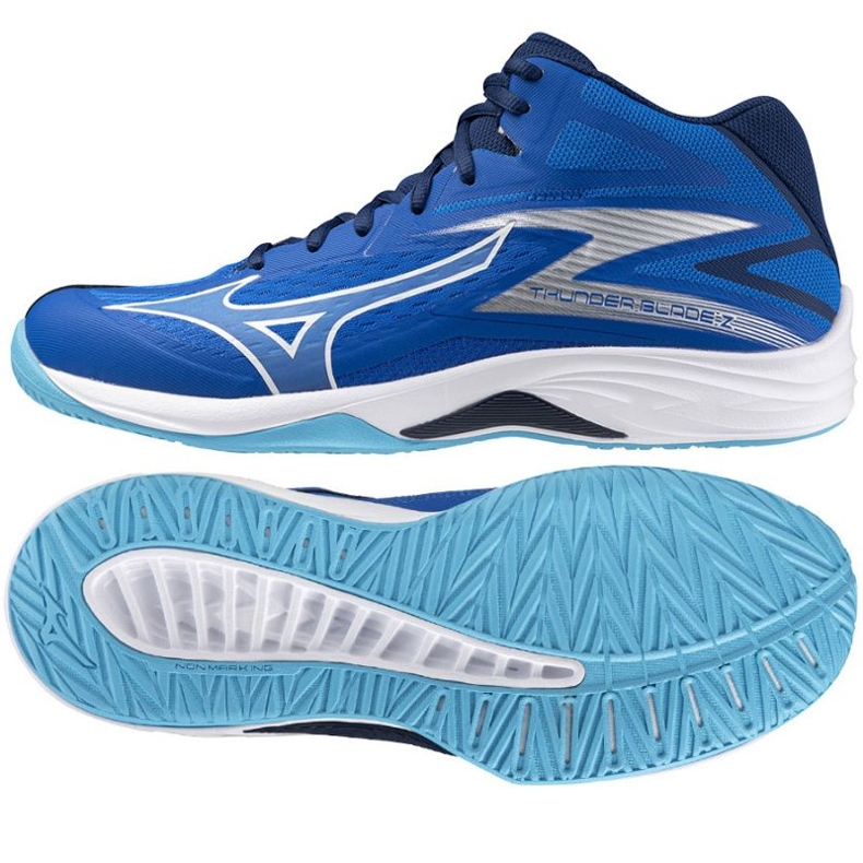 Mizuno Thunder Blade Z Mid M V1GA237501 röplabda cipő kék Mizuno Thunder Blade Z Mid M V1GA237501 röplabda cipő kék