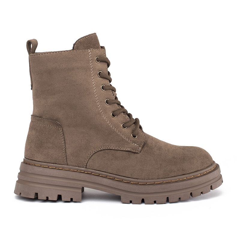 Barna női fűzős munkáscsizma a Sergio Leone-tól