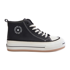 Szigetelt női cipők Eco bőr platformon Big Star OO274062 fekete