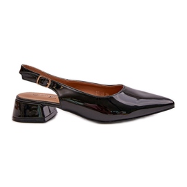 Patent fekete Anarinne alacsony sarkú balett lapos hegyes orrokkal