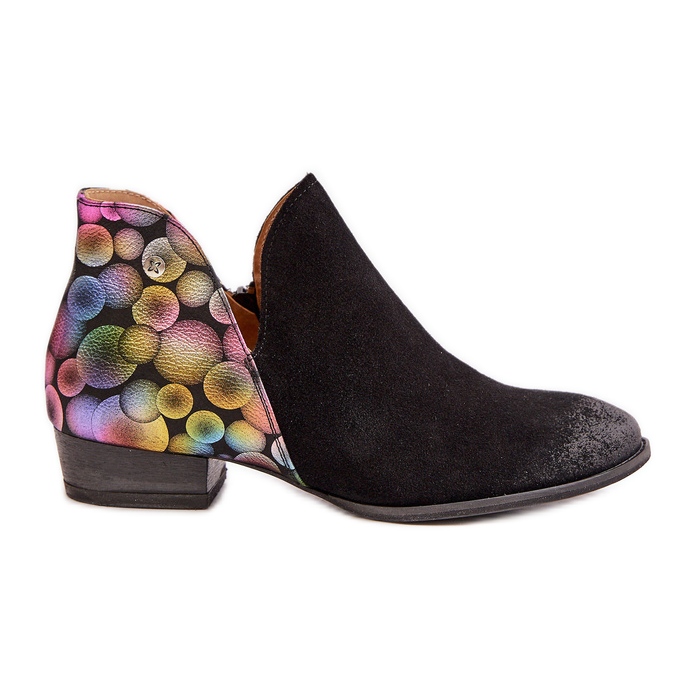 Maciejka bőr bokacsizma kivágásokkal 04091-77 fekete