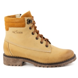 Olivier Női bőrcsizma, hőszigetelt téli csizma, 365BB, homok bézs