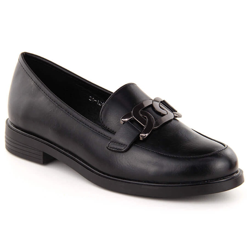 Női lord cipő díszítéssel, fekete Potocki 12425