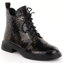 D&A S.Barski Premium Collection LZ42-042 lakkbőr bokacsizma fekete D&A S.Barski Premium Collection LZ42-042 lakkbőr bokacsizma fekete