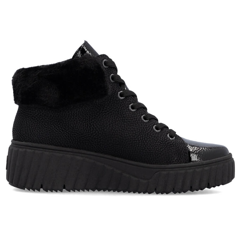 Vízálló női fekete ékcsizma Rieker N2505-00 Vízálló női fekete ékcsizma Rieker N2505-00