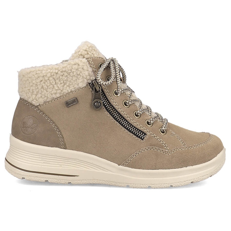 Bézs bőr vízálló női bokacsizma Rieker L7701-24 Bézs bőr vízálló női bokacsizma Rieker L7701-24