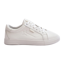 Eco bőrből készült férfi cipők Big Star OO174020 Hi-Poly System fehér Eco bőrből készült férfi cipők Big Star OO174020 Hi-Poly System fehér