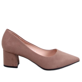 Farrin Khaki alacsony sarkú pumpák barna