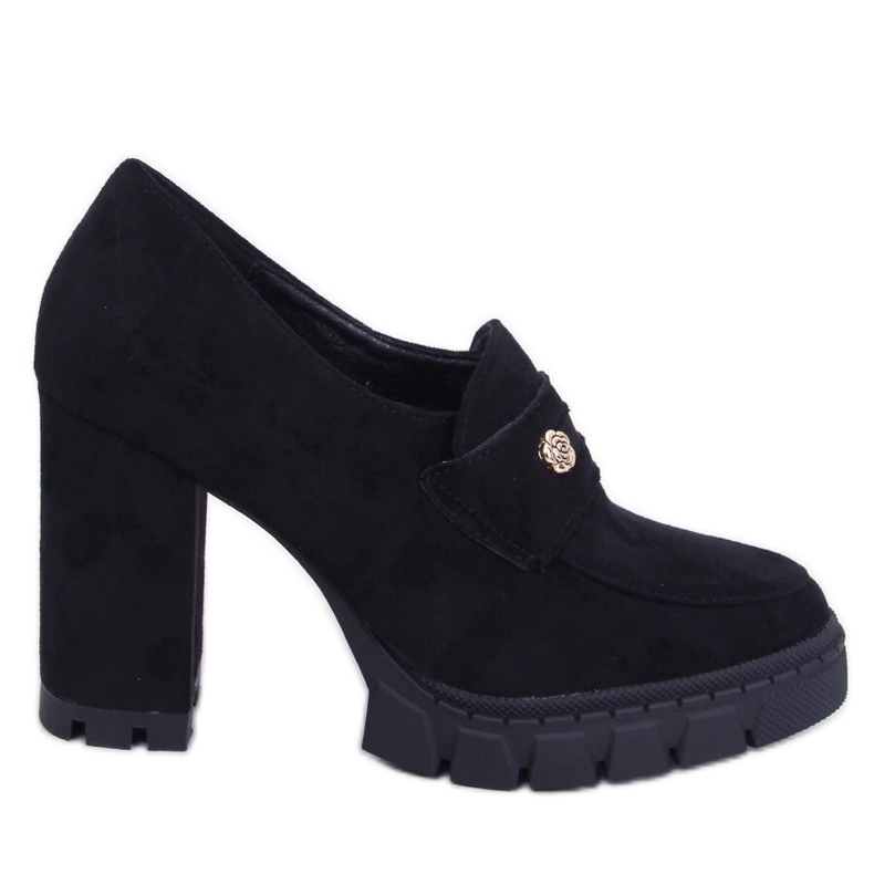 Lains Fekete magas sarkú és platformcipő