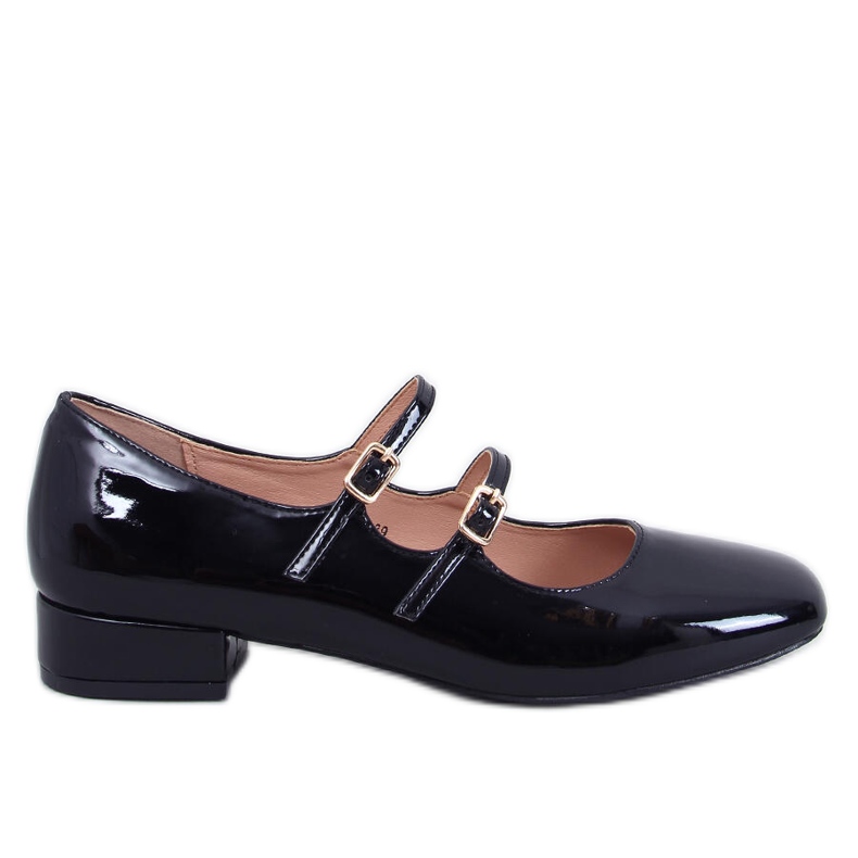 Corigan Black pántos, magas sarkú balettcipők fekete