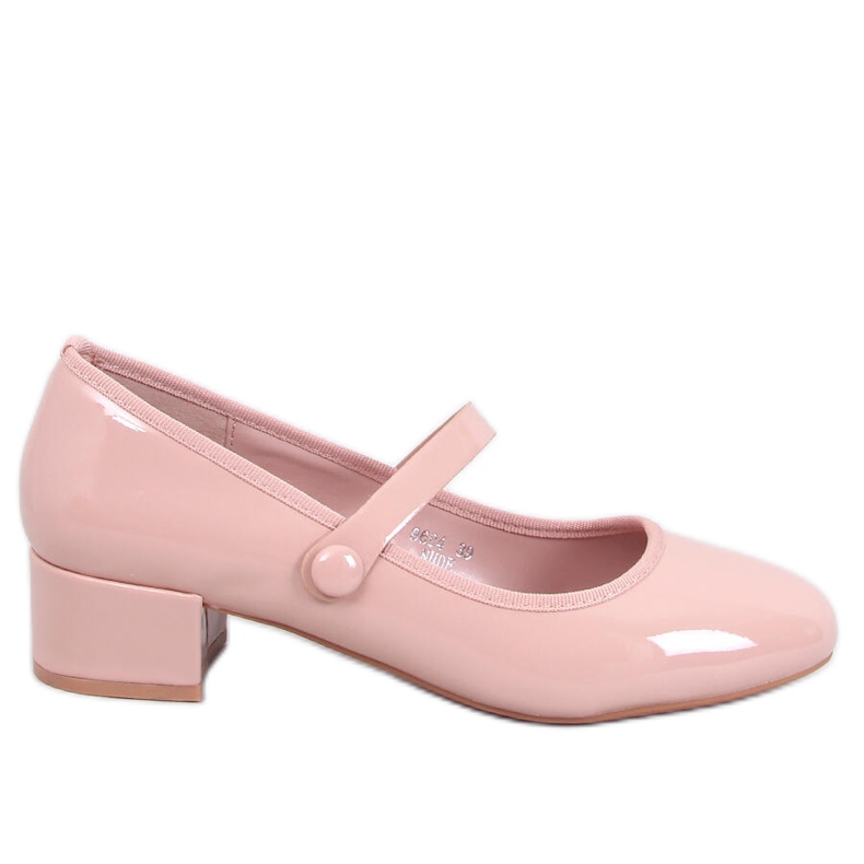 Weinis Nude patentos, magas sarkú balettcipők bézs