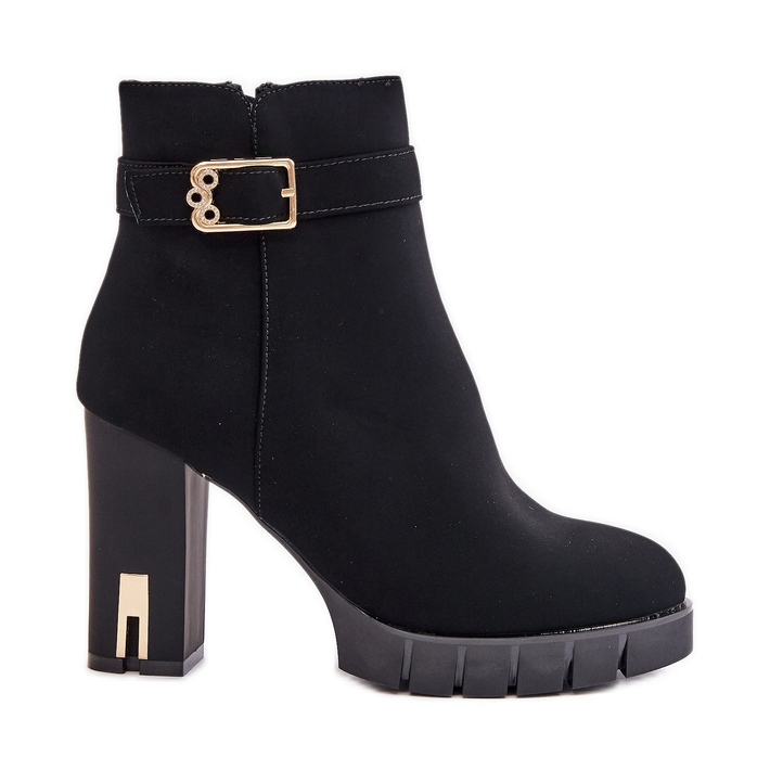 Szigetelt női bokacsizma arany csattal, fekete Taitra Szigetelt női bokacsizma arany csattal, fekete Taitra