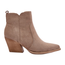 Szigetelt Eco Suede Cowboy csizma cipzárral, sötétbézs Virtris Szigetelt Eco Suede Cowboy csizma cipzárral, sötétbézs Virtris
