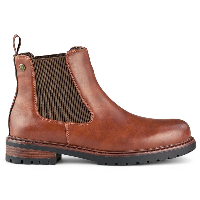 Barna női Chelsea csizma lapos talppal, barna csizma