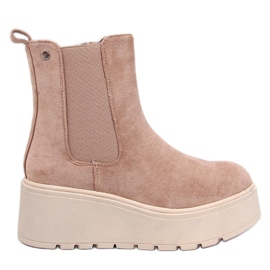 Ronda Khaki platform Chelsea csizma bézs