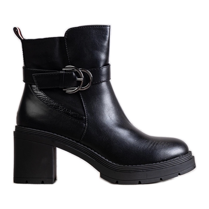 Mirka fekete magas sarkú bokacsizma