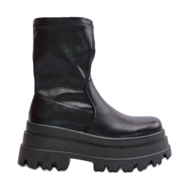 Fekete Florinara bokacsizma masszív platformon Fekete Florinara bokacsizma masszív platformon