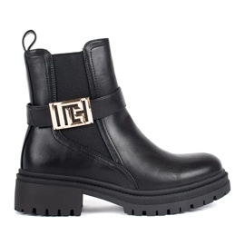 Seastar Fekete klasszikus bokacsizma dekoratív pánttal