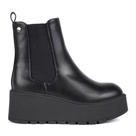 Seastar Fekete női ékelt Chelsea csizma