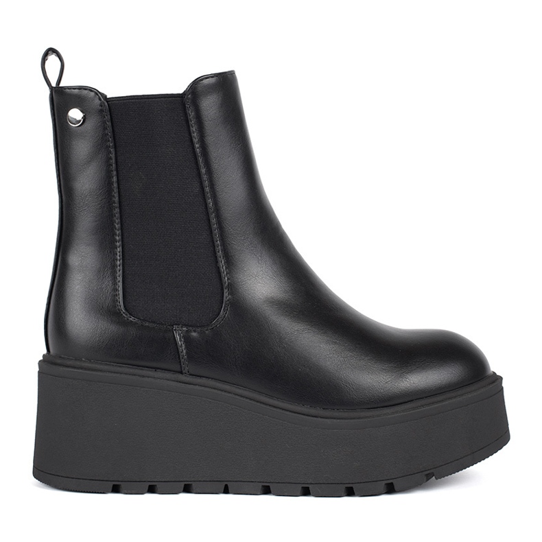 Seastar Fekete női ékelt Chelsea csizma