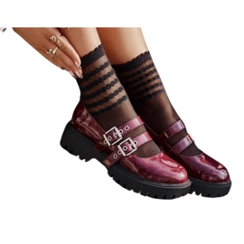 Patent bordó Terione pántos női cipő piros