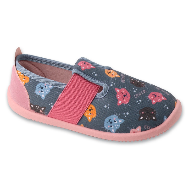 Befado gyerekpapucs rugalmas alsóval 901Y020 szürke/rózsaszín