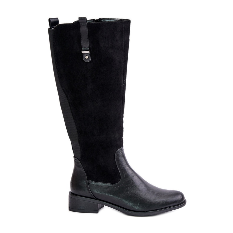 Jezzi Női szigetelt térd feletti csizma cipzárral, fekete Ivasira