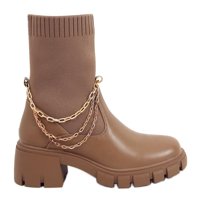 Mona Khaki zokni csizma barna Mona Khaki zokni csizma barna