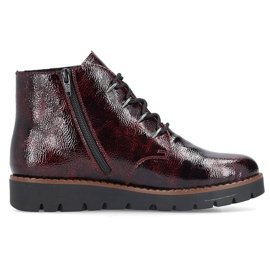 Női bordó lakkozott bokacsizma Rieker 44902-35 piros