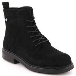 Női fekete velúr csizma, Sergio Leone BT590