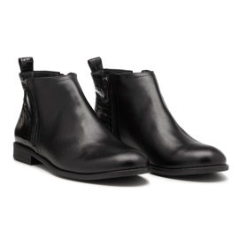 BUTDAM Btz Aurora fekete bőr lapos sarkú őszi csizma