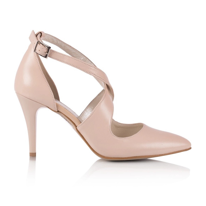 BUTDAM Xena nude púder rózsaszín táncsarkú pántokkal