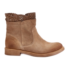 Lewski Shoes Alacsony női lapos csizma Suede Lewski 3624 bézs Lewski Shoes Alacsony női lapos csizma Suede Lewski 3624 bézs