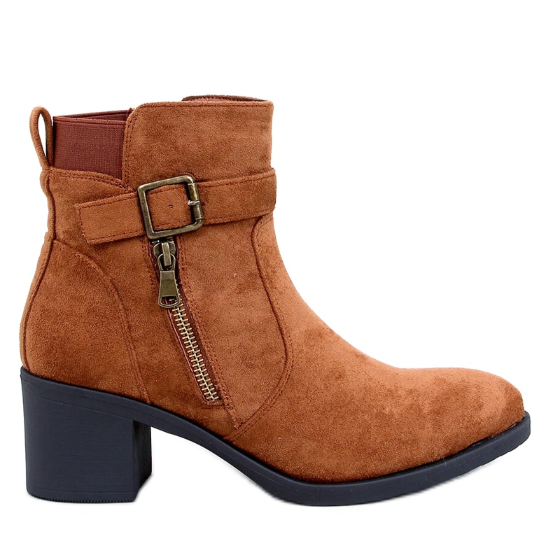 Klasszikus Irving Camel magas sarkú bokacsizma barna