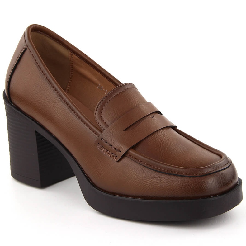 Női magassarkú cipő, barna Potocki 12451