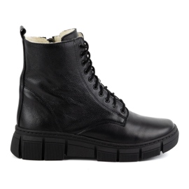 WASAK Női téli szigetelt bőrcsizma 0660W fekete