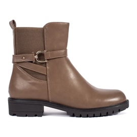 Barna színű, magas női bokacsizma