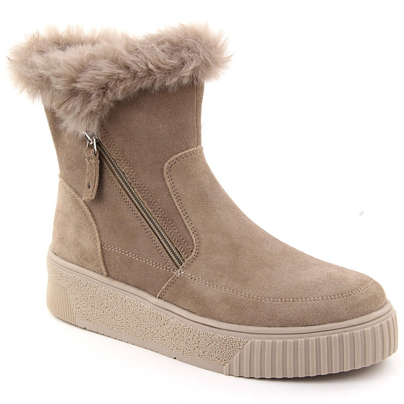 Bézs színű velúr női bőrcsizma szőrmével Filippo DBT6484 Bézs színű velúr női bőrcsizma szőrmével Filippo DBT6484