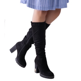 Fekete szigetelt Ashiva magas sarkú csizma