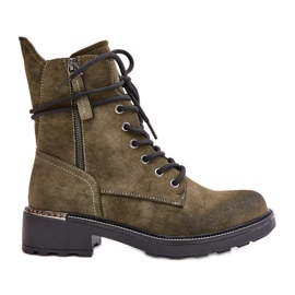 Magas munkáscsizma zöld Maisa cipzárral