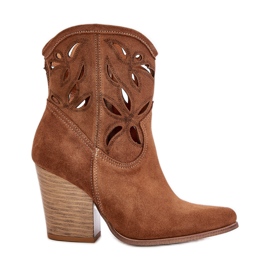 Lewski Shoes Velúr Cowboy csizma áttört mintával Lewski 3612 barna bézs Lewski Shoes Velúr Cowboy csizma áttört mintával Lewski 3612 barna bézs