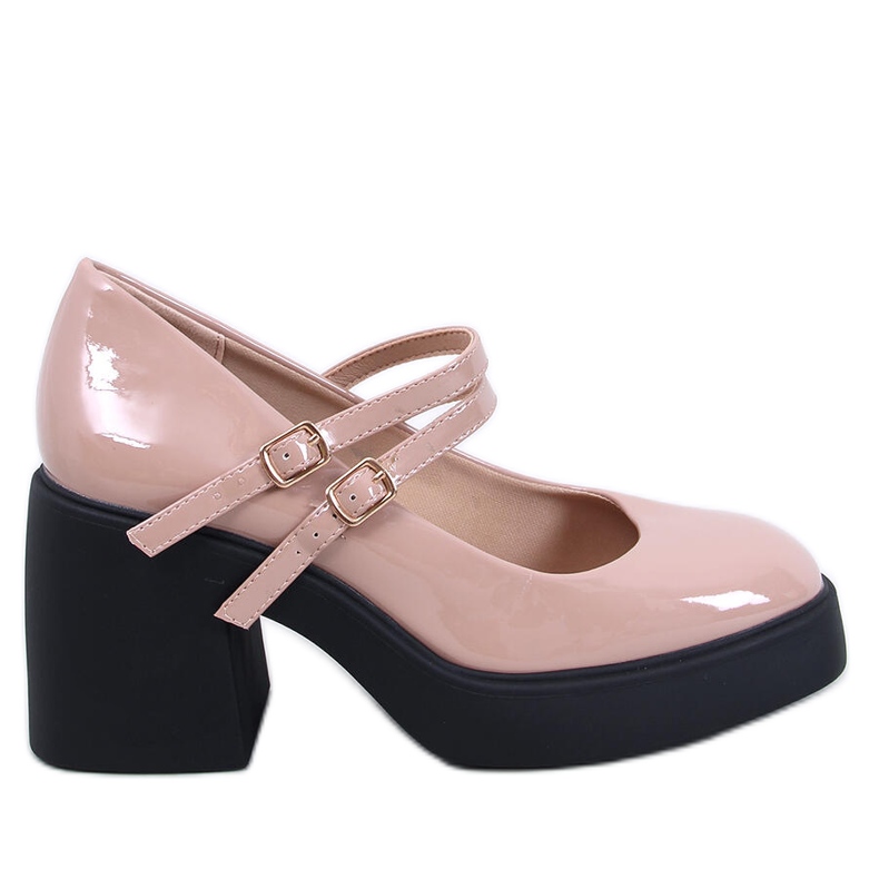 Lorai Khaki széles sarkú pumpák bézs Lorai Khaki széles sarkú pumpák bézs