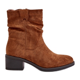 Camel Zinanya hőszigetelt női csizma domború, alacsony sarkú felsőrésszel barna