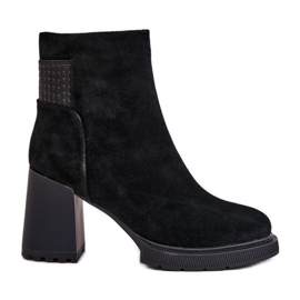 S.Barski Velúr hőszigetelt magas sarkú bokacsizma D&A CR42-106 fekete S.Barski Velúr hőszigetelt magas sarkú bokacsizma D&A CR42-106 fekete