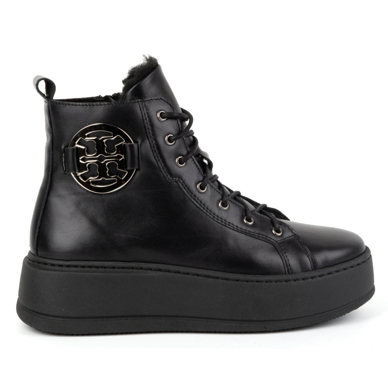 Olivier Női hőszigetelt bőr téli csizma 1174 fekete