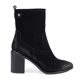 Fekete bőr női bokacsizma Sergio Leone-tól Fekete bőr női bokacsizma Sergio Leone-tól