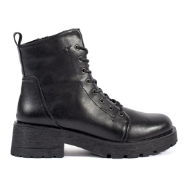 Sergio Leone fekete bőr bokacsizma vastag talppal Sergio Leone fekete bőr bokacsizma vastag talppal