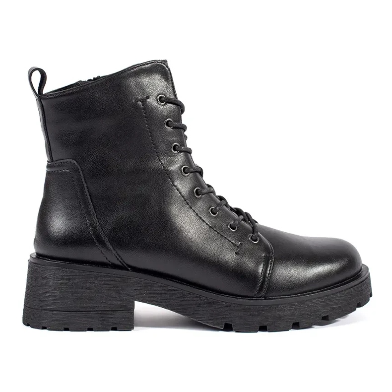 Sergio Leone fekete bőr bokacsizma vastag talppal